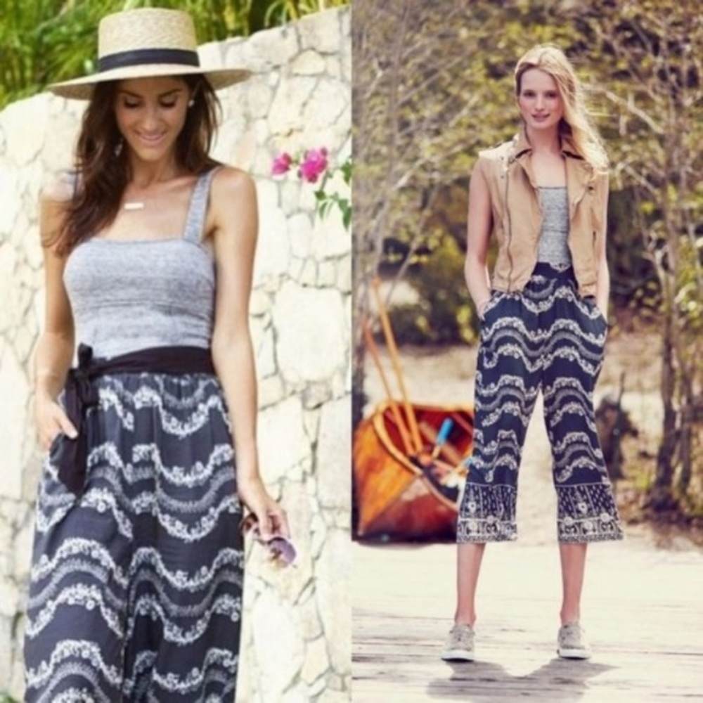Anthropologie Maple Lane Belted Culotte Jumpsuit